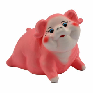 Skarbonka ceramiczna Świnka różowa h:14cm 305